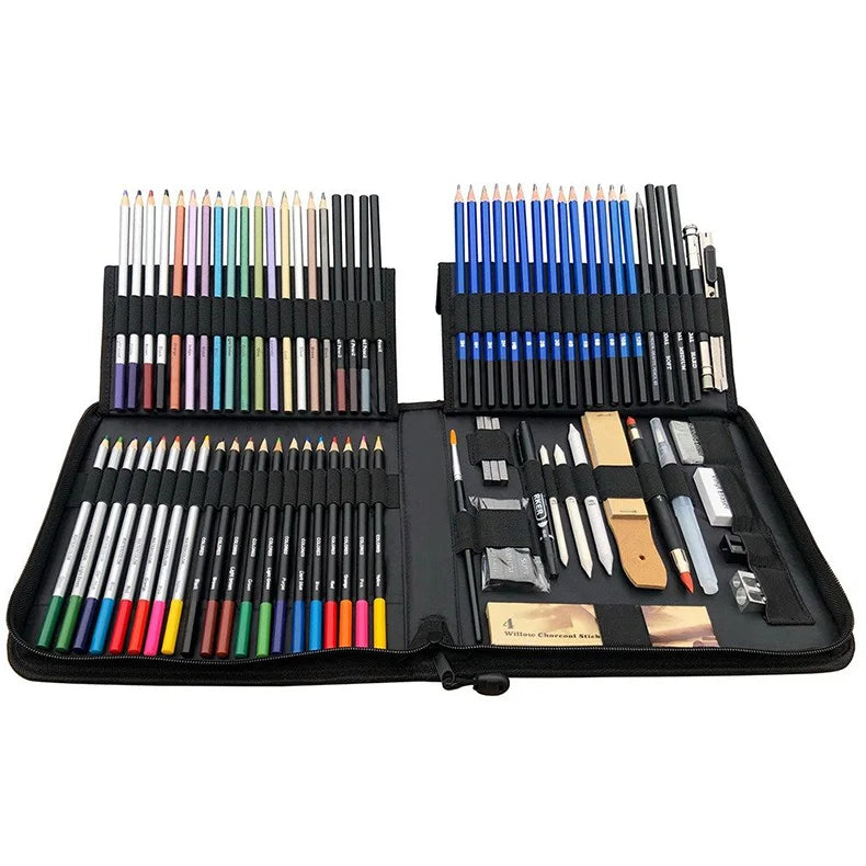 Sketching Pencil Set 70/83pcs Professional Drawing Kit Ideal for Drawing Blending Shading Artist Supplies for Kids Teens Adults