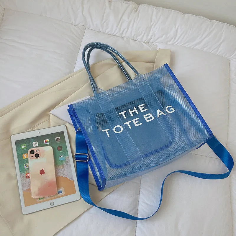 The Tote Bags For Women 2024 Summer New Luxury Designer Handbags Big Clear Beach Shopper Shopping Bag Large Totebag Square Purse