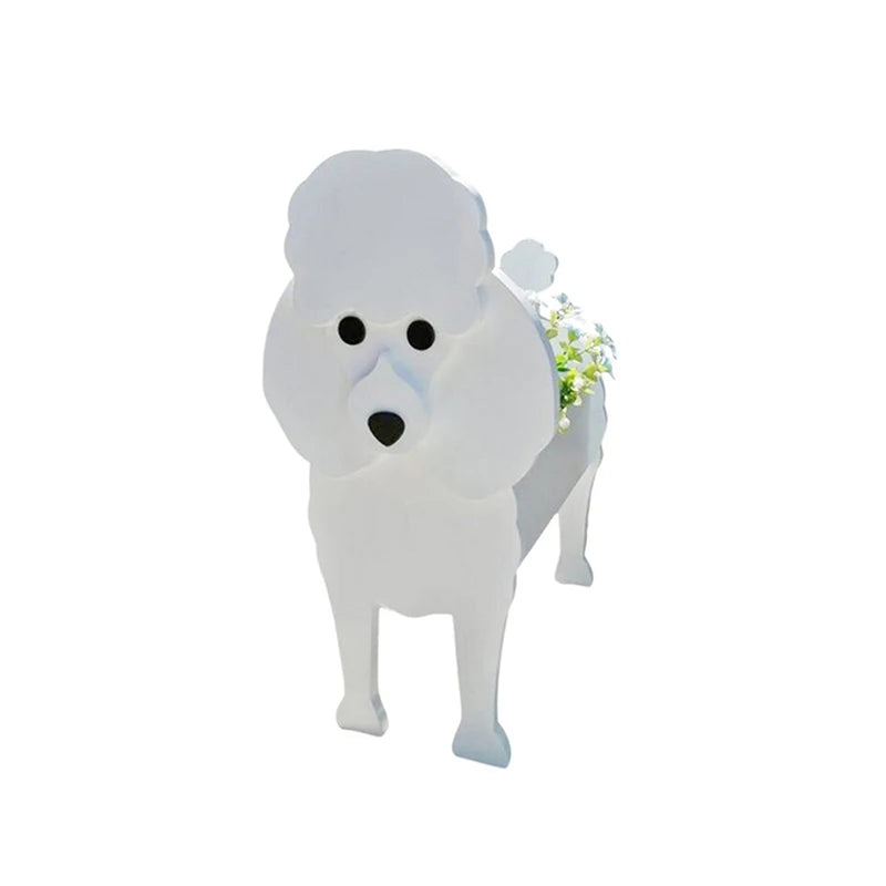 Garden Flower Pot Dog Shape Planter Poodle Corgi Samoyed Animal Pots Flowerpot Plant Container DIY Garden Outdoor Home Decor