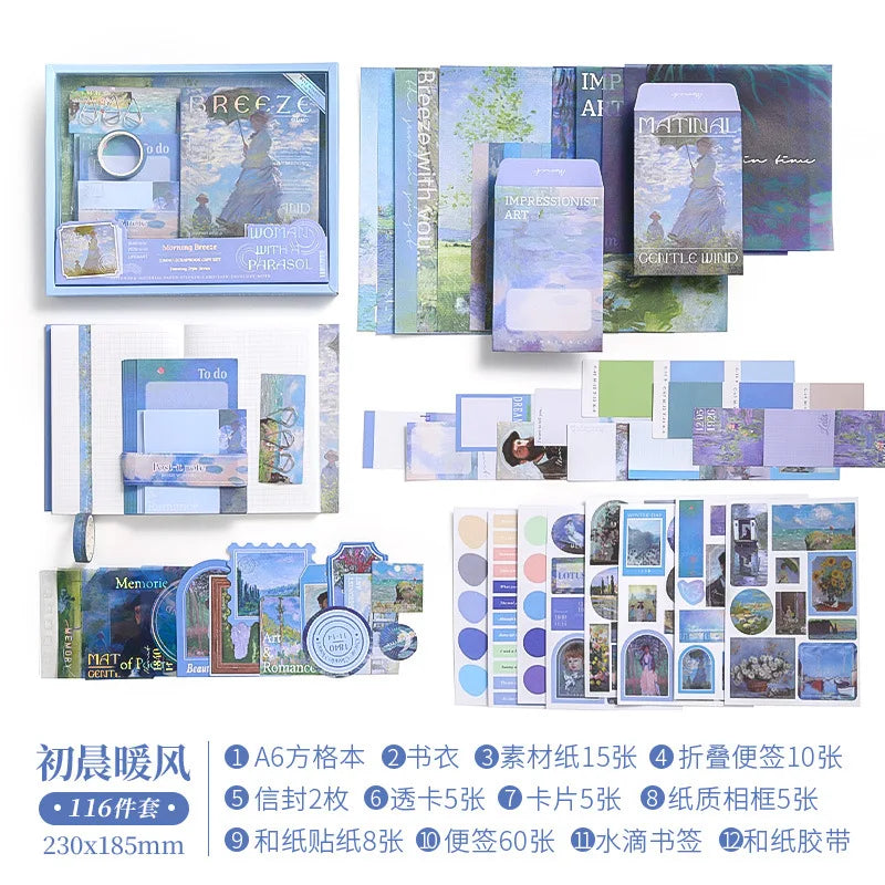 Scrapbooking Set Minimalist Gift Box Set Scrapbooking Supplies Mo Nuan Series Notebook Craft Supplies Journaling Material