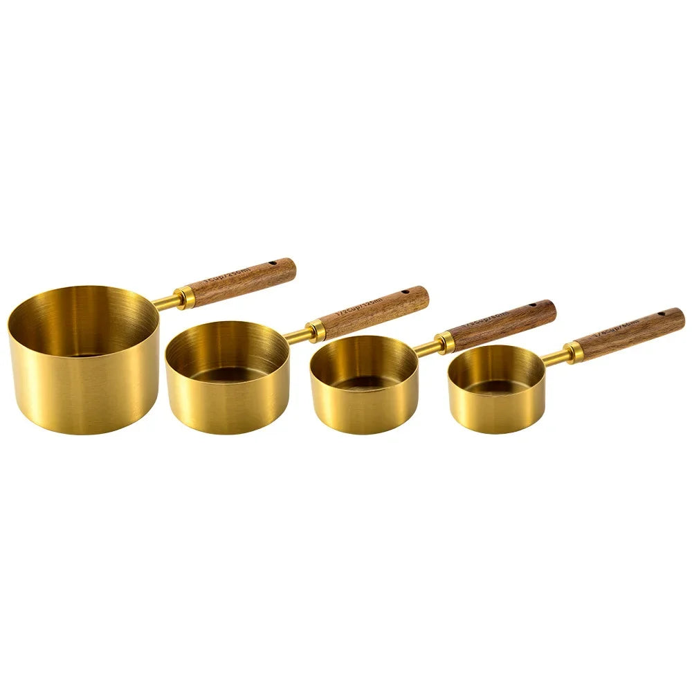 4Pcs Measuring Cups Stainless Steel Tablespoons Kitchen Measuring Spoon Set Home Measuring Cups and Spoons Set