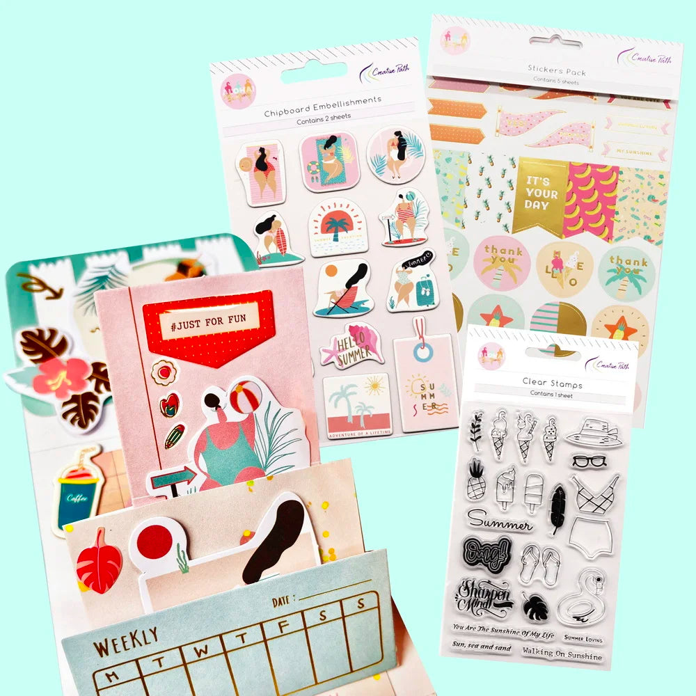 Creative Path Value Pack For Scrapbooking Kit Paper Crafts Set Card Making Series Accessories 10pcs Journal Decoration Lucky Box