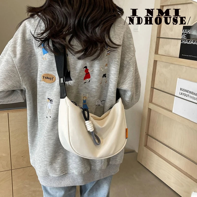 Nylon Hobos Crossbody Bags Solid Casual Zipper Women's Bags 2024 Fashion High Capacity Solid Color Single Shoulder Totes Bag