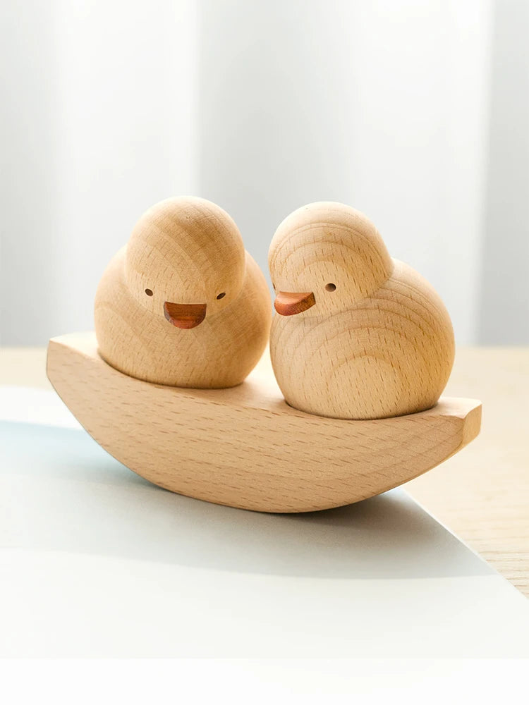 Creative Couple Decoration Office Desktop Wooden Style Wooden Duck Friendship Birthday Valentine's Day Modern Memorial Day Valentines Gift