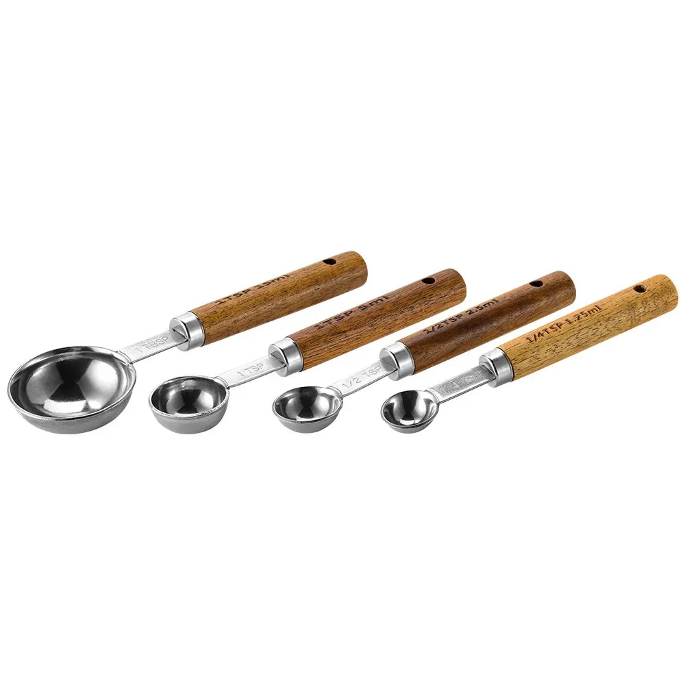 4Pcs Measuring Cups Stainless Steel Tablespoons Kitchen Measuring Spoon Set Home Measuring Cups and Spoons Set