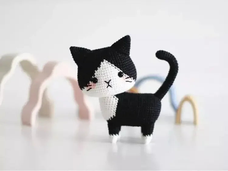 Beginners Handmade Crochet Diy Cat Material Bag Unpack Boredom By Hand Knitting Diy Wool Crochet Cute Cat Pendant Keychain