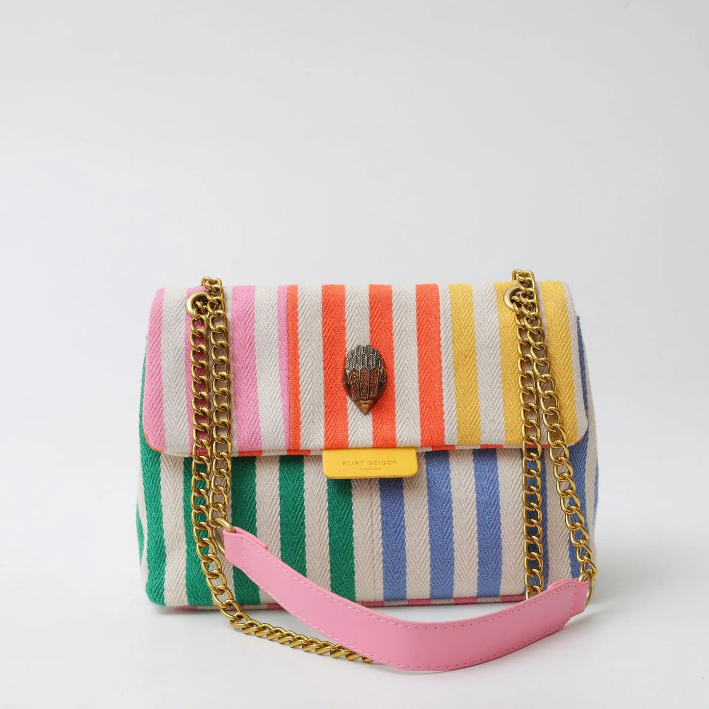 Summer Fashion Beach Bag Colorful Stripe Canvas Bag Handheld Tote Bag Women's Leisure Vacation One Shoulder Crossbody Bag-ll