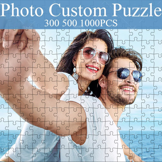 Photo Custom Puzzle Personalized 300 500 1000 Puzzles DIY Teens Adults Wooden Box Jigsaw Toys For Friends Family Gifts Room Desk Valentines Gift