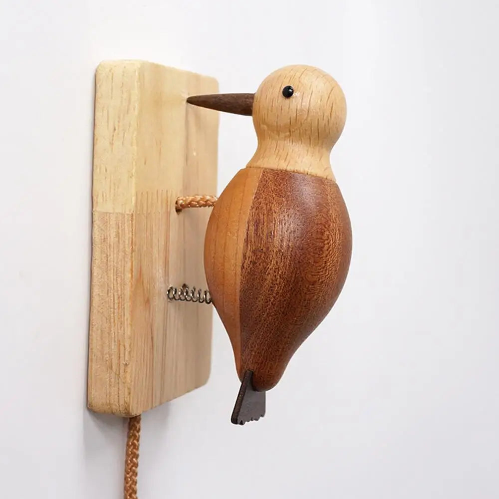 Retro Wooden Handmade Creative Doorbell Woodpecker Door Bell Homestay Room Decor Decoration Accessories DIY Artistic Gift