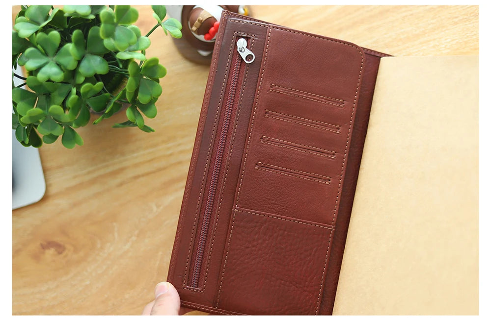 Moterm Travel Notebook Journal Companion Standard Planner Vegetable Tanned Leather Genuine Cowhide Organizer Diary