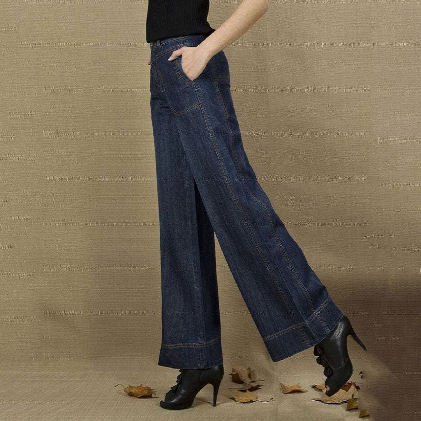 Y2k Vintage Pantalones Women'S Shaping Straight Leg Stretch Pants Seam Front Wide Leg Jeans Korean Streetwear Retro Trousers