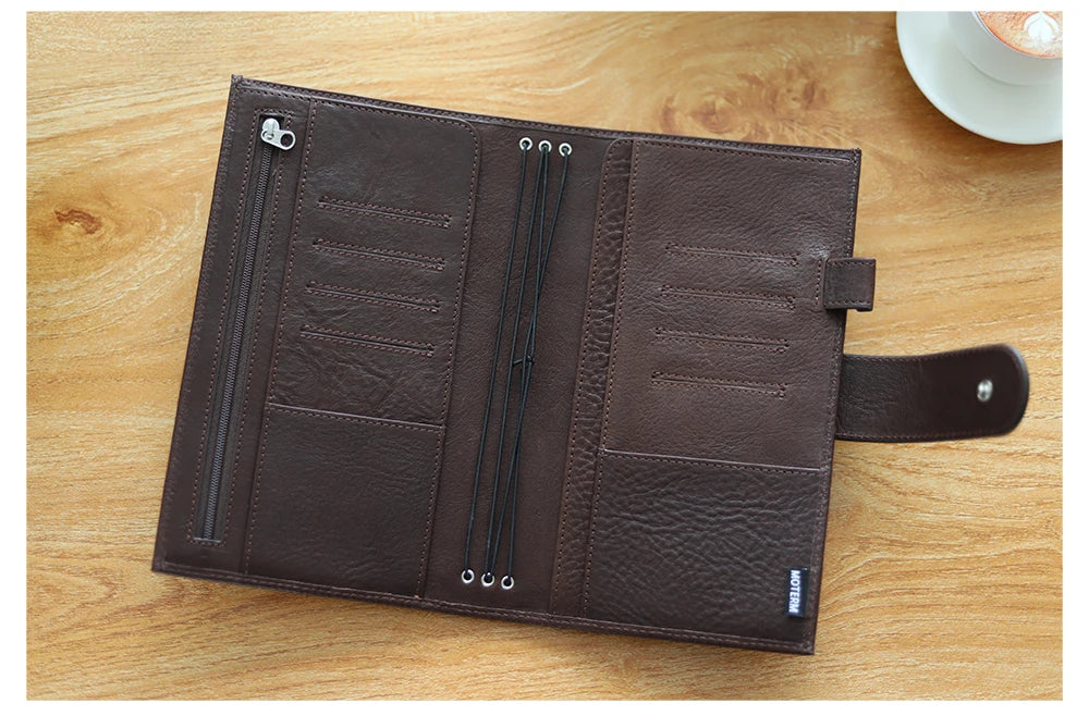 Moterm Travel Notebook Journal Companion Standard Planner Vegetable Tanned Leather Genuine Cowhide Organizer Diary