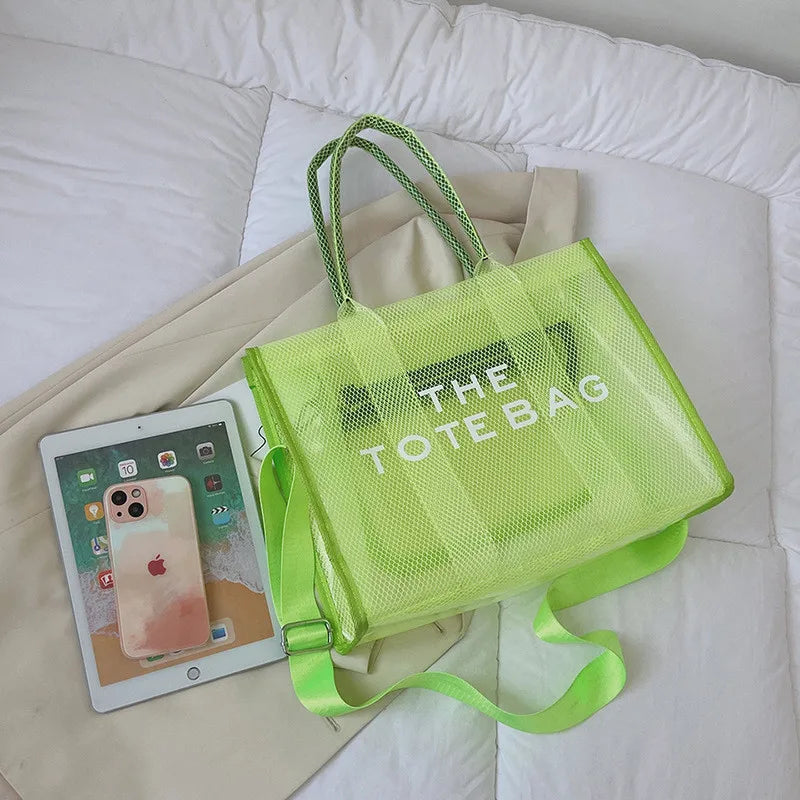 The Tote Bags For Women 2024 Summer New Luxury Designer Handbags Big Clear Beach Shopper Shopping Bag Large Totebag Square Purse