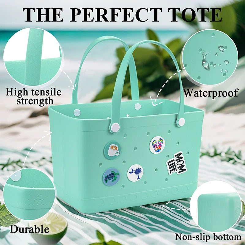 XL Extra Large Bogg Bag EVA Rubber Waterproof Beach Pool Storage Basket Women Travek Shopping Handbag Sac Bogg Jelly Tote Bag