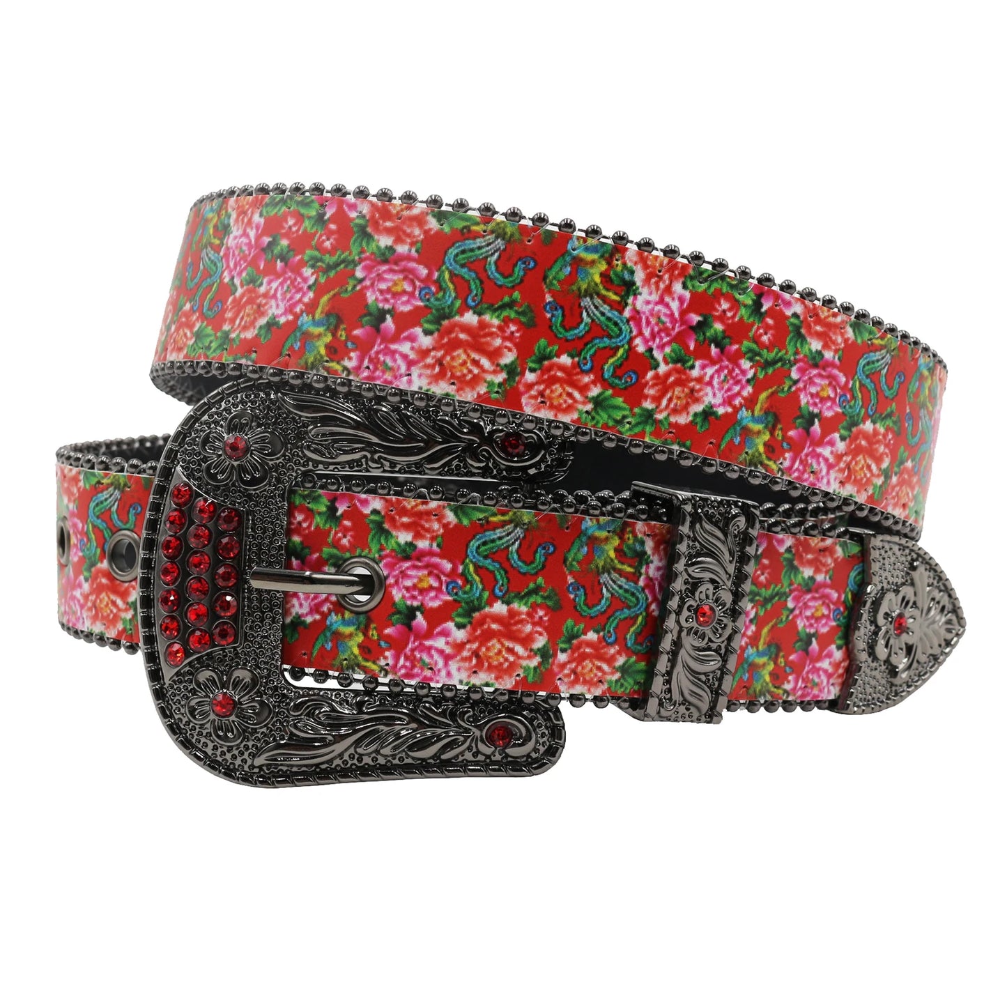 Printing  Rhinestone Western Belt Fashion Luxury Studded Belts for Men Strap Diamond White Belts Cowgirl Cowboy For Jeans