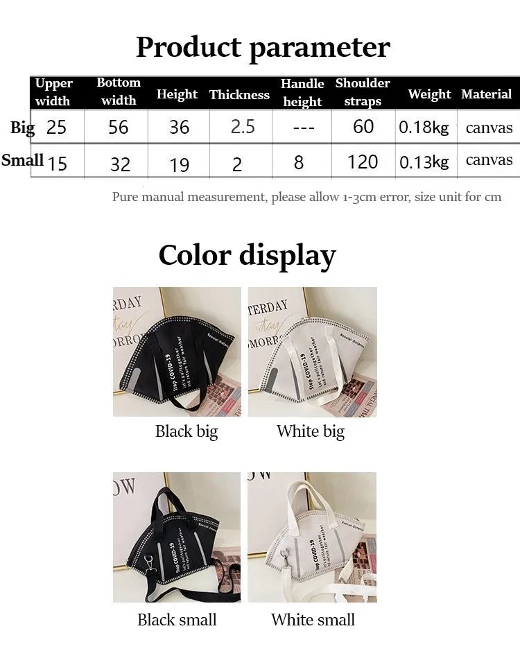 Mask Bag With Shoulder Strap Ladies Shopping Bags Unique Design Trendy Female Bags Money Storage Tote Size Small SizeL