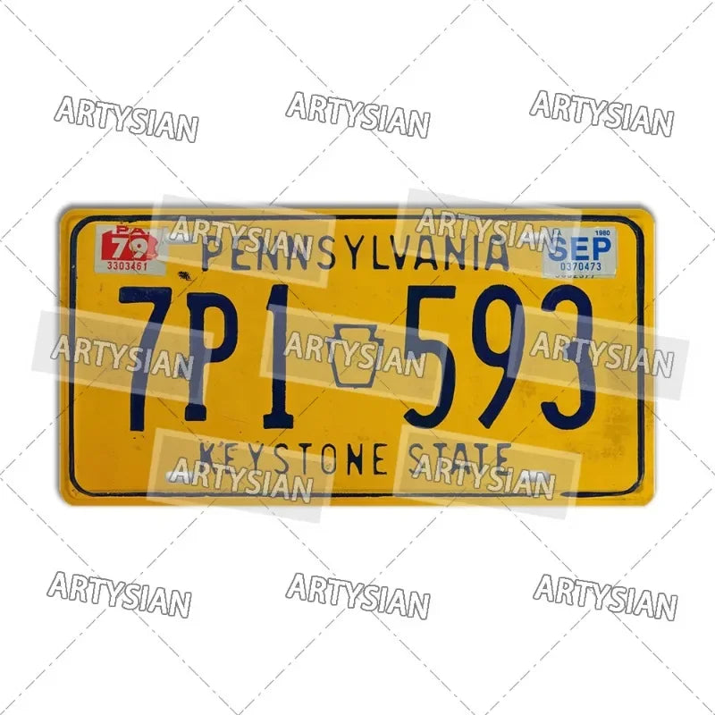 US Metal Plaque Retro Truck Number Plate Mississippi West Virginia Maine Illinois Idaho Iowa Pennsylvania Decorative Metal Sign