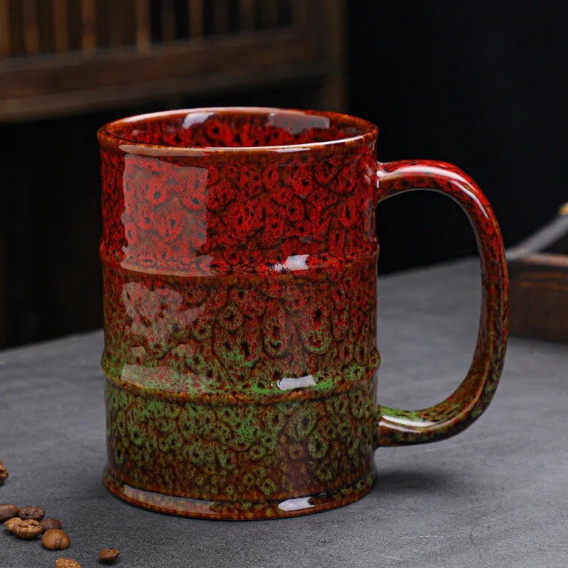 Colorful Large Coffee Mugs 500-600ml Ceramic Barrel Beer Cups