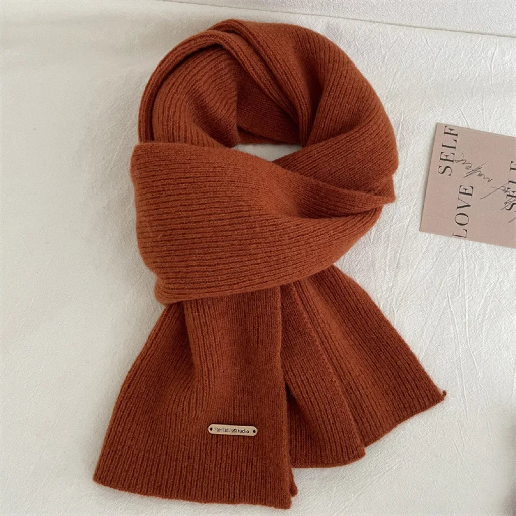 Women Cashmere Blend Scarf Women Winter Warm Thicken Luxury Solid Color Shawl Wraps Female Warm Thick Wool Neckerchief Blanket