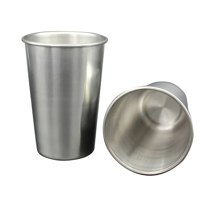 Stainless Steel Metal Cup Beer Cups White Wine Glass Coffee Tumbler Travel Camping Mugs Drinking  Tea Mug Set Outdoor