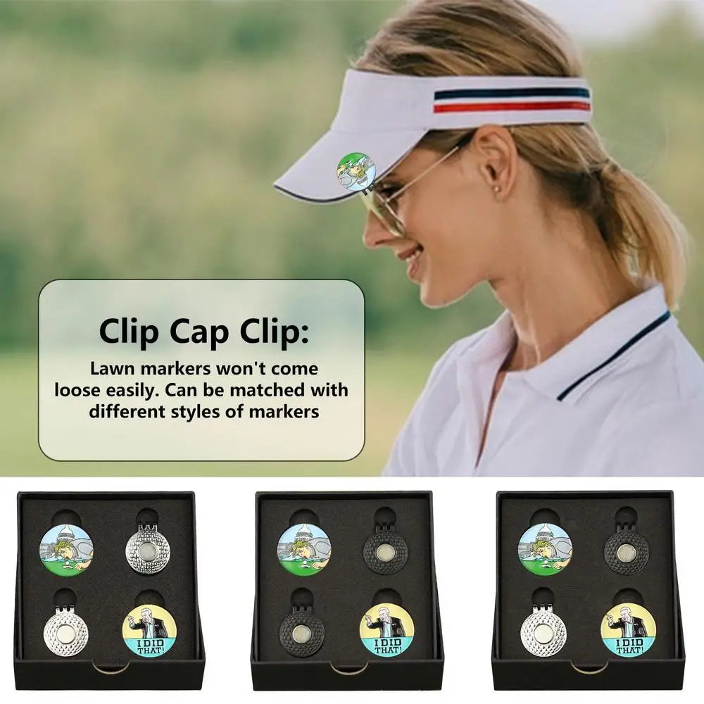 Magnetic Golf Hat Clip ball Marker Golf Ball Mark Electroplating Paint Golf Marker Golf Accessories Training Aids Men Women Gift Valentines Gift