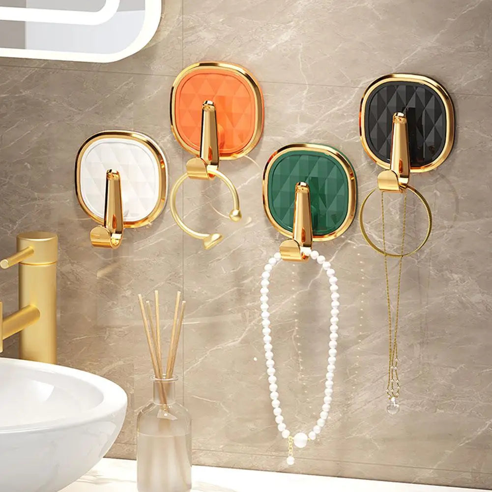 1pcs Luxury Punch-Free Wall Hooks Strong Sticky Coat Hanger Rack Clothes Towel Bag Key Kitchen Door Organizer Easy Install