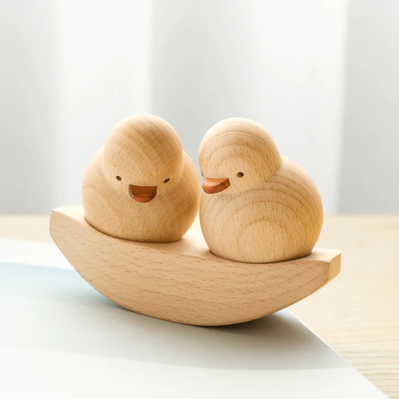 Creative Couple Decoration Office Desktop Wooden Style Wooden Duck Friendship Birthday Valentine's Day Modern Memorial Day Valentines Gift