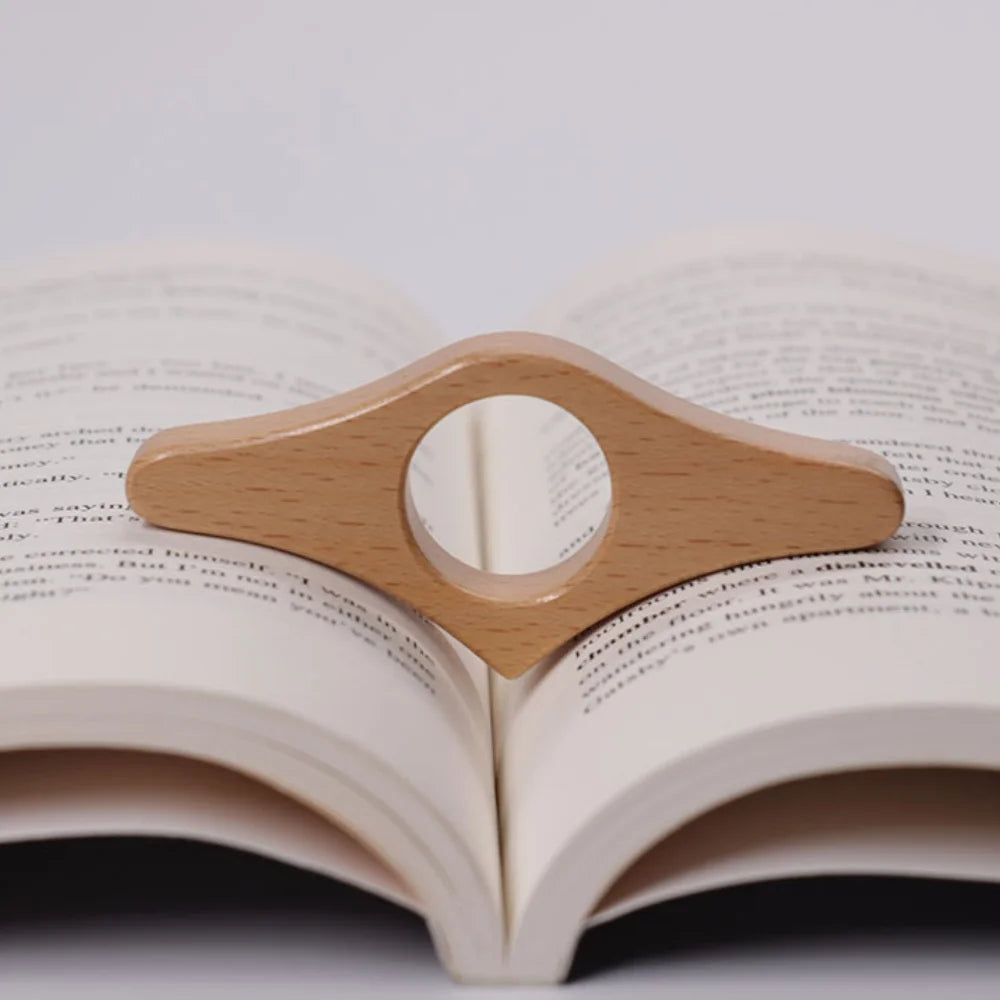 Hot Wooden Thumb Bookmark One Hand Reading Bookmarks Rings Book Page Holder Accessories For Readers Funny Gifts