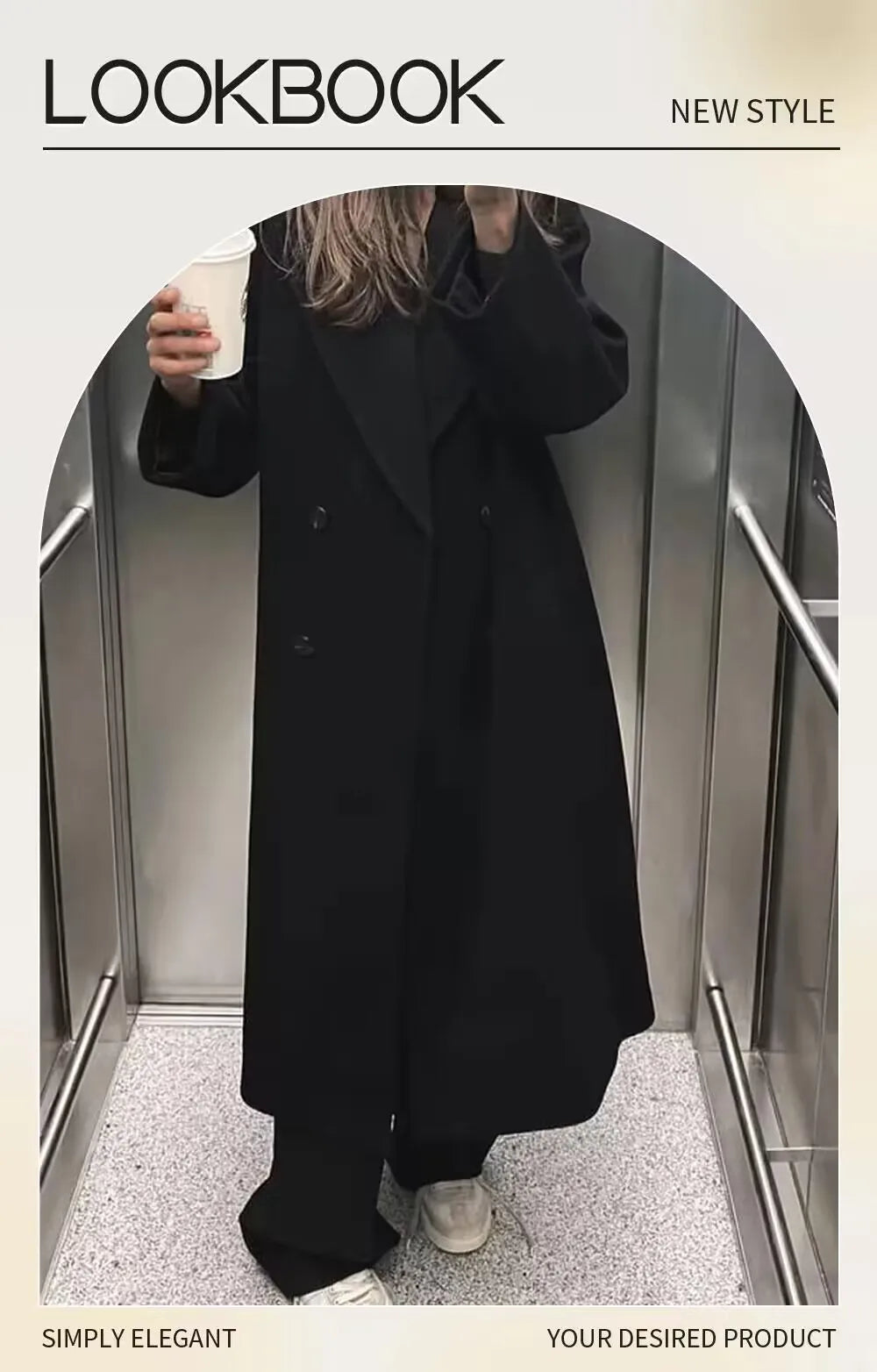 PB&ZA  2023 Autumn/Winter New Women's Wear New Fashion Casual Versatile Soft Loose Long Coat Coat