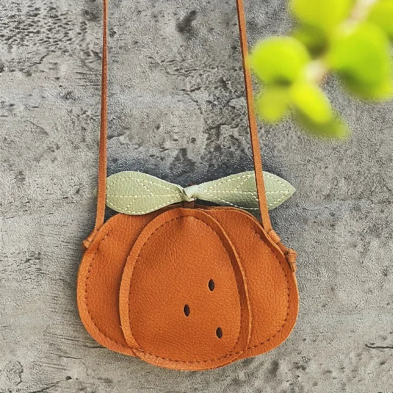 Cute Cartoon Children Bags Girls Pear Small Crossbody Bag Mini Pumpkin/Ladybug Handbag Shoulder Bag for Storing Small Items