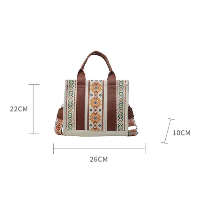 Luxury Designer Handbag for Women Shoulder Messenger Sacs Female Cotton and Linen Print Bohemian Handbag New Small Tote Bags