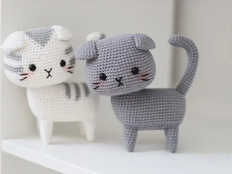 Beginners Handmade Crochet Diy Cat Material Bag Unpack Boredom By Hand Knitting Diy Wool Crochet Cute Cat Pendant Keychain