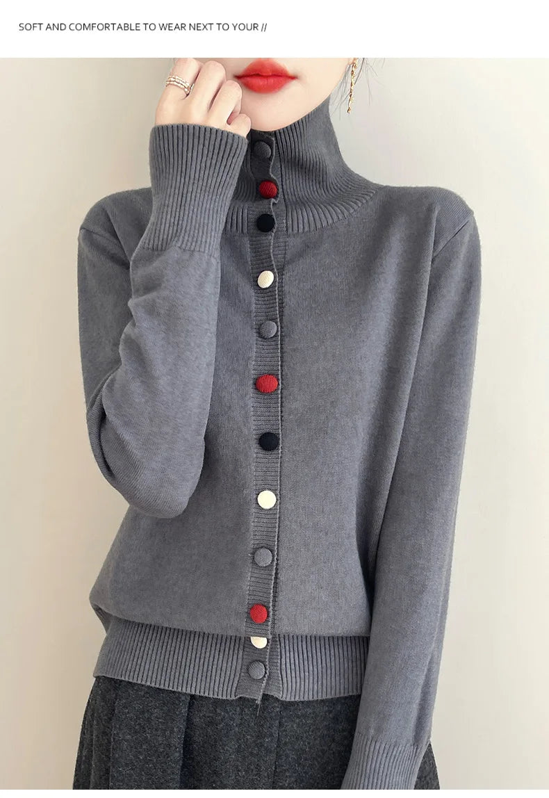 2024 New Cashmere Cardigan Women Long Sleeve Sweaters Cashmere Cardigan Autumn Winter Women  Knitwear Fashion Coat