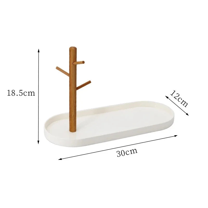 New Nordic Bamboo Tree Branch Storage Tray Living Room Desktop Key Hanger Jewelry Display Frame