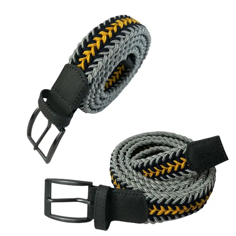 Braided Stretchy Golf Belt for Men and Women Colorful Canvas Elastic Belt for Casual Pants and Jeans