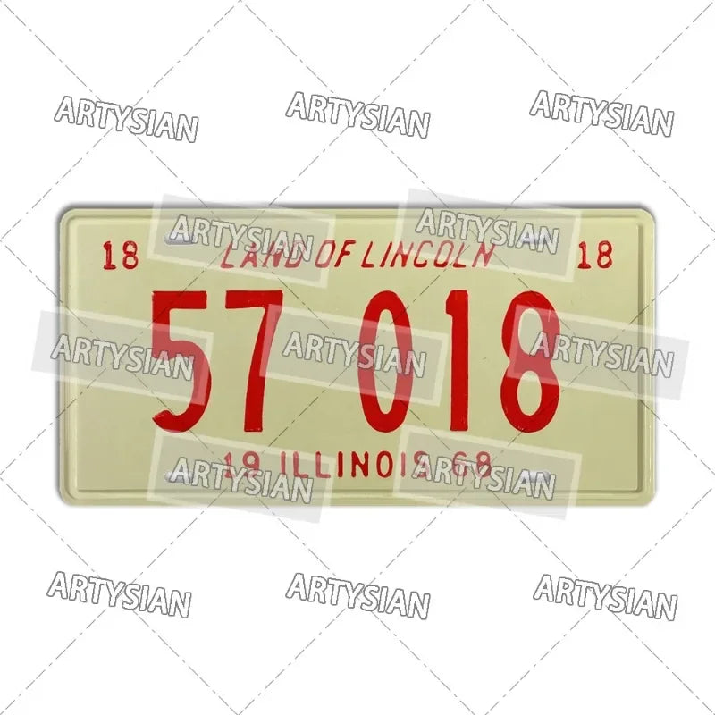 US Metal Plaque Retro Truck Number Plate Mississippi West Virginia Maine Illinois Idaho Iowa Pennsylvania Decorative Metal Sign