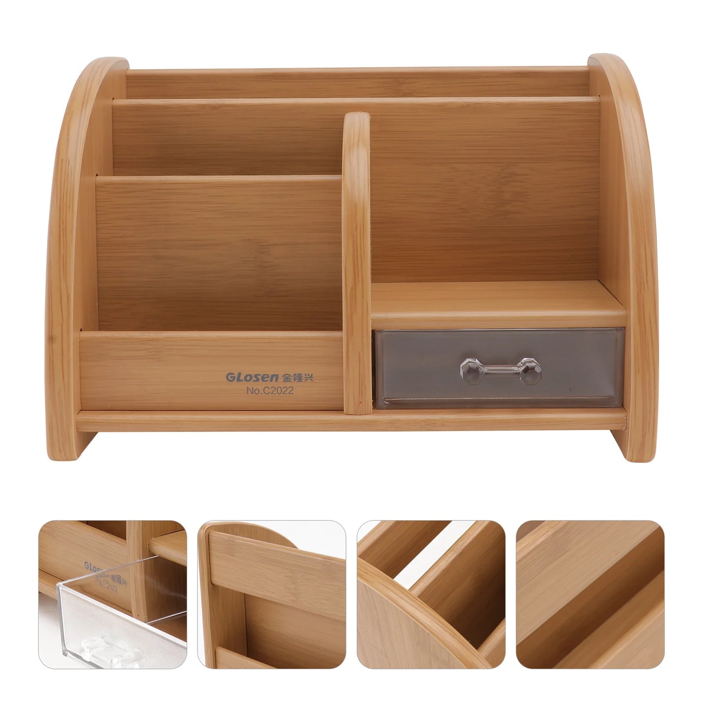 Wooden Desk Organizer Multi-Functional DIY Pen Holder Storage Box Desktop Stationary Storage Rack for Home Office and School