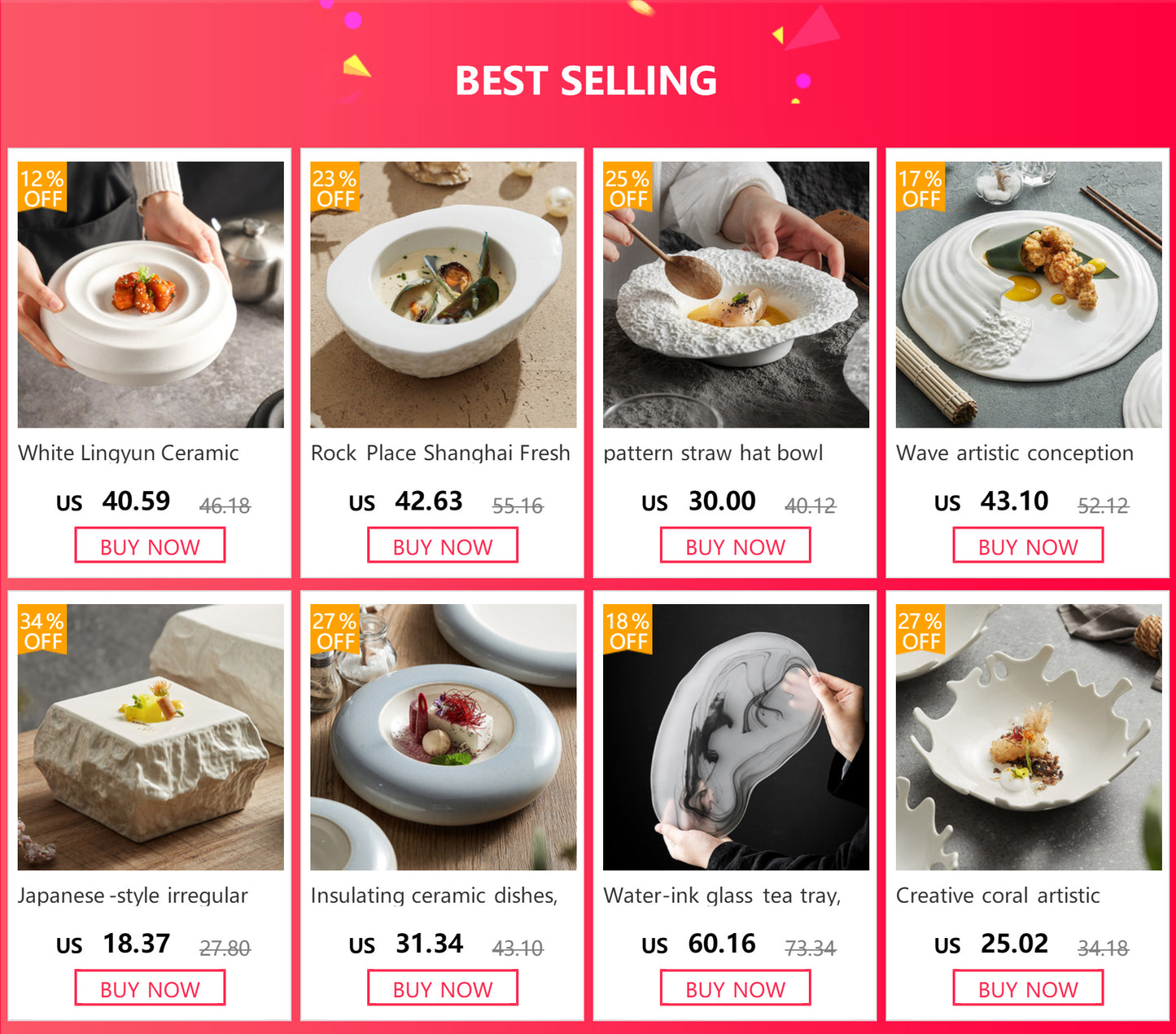 New products, pillows, plates, INS creative white high-end hotel square plate, ceramic cold dish, artistic conception tableware