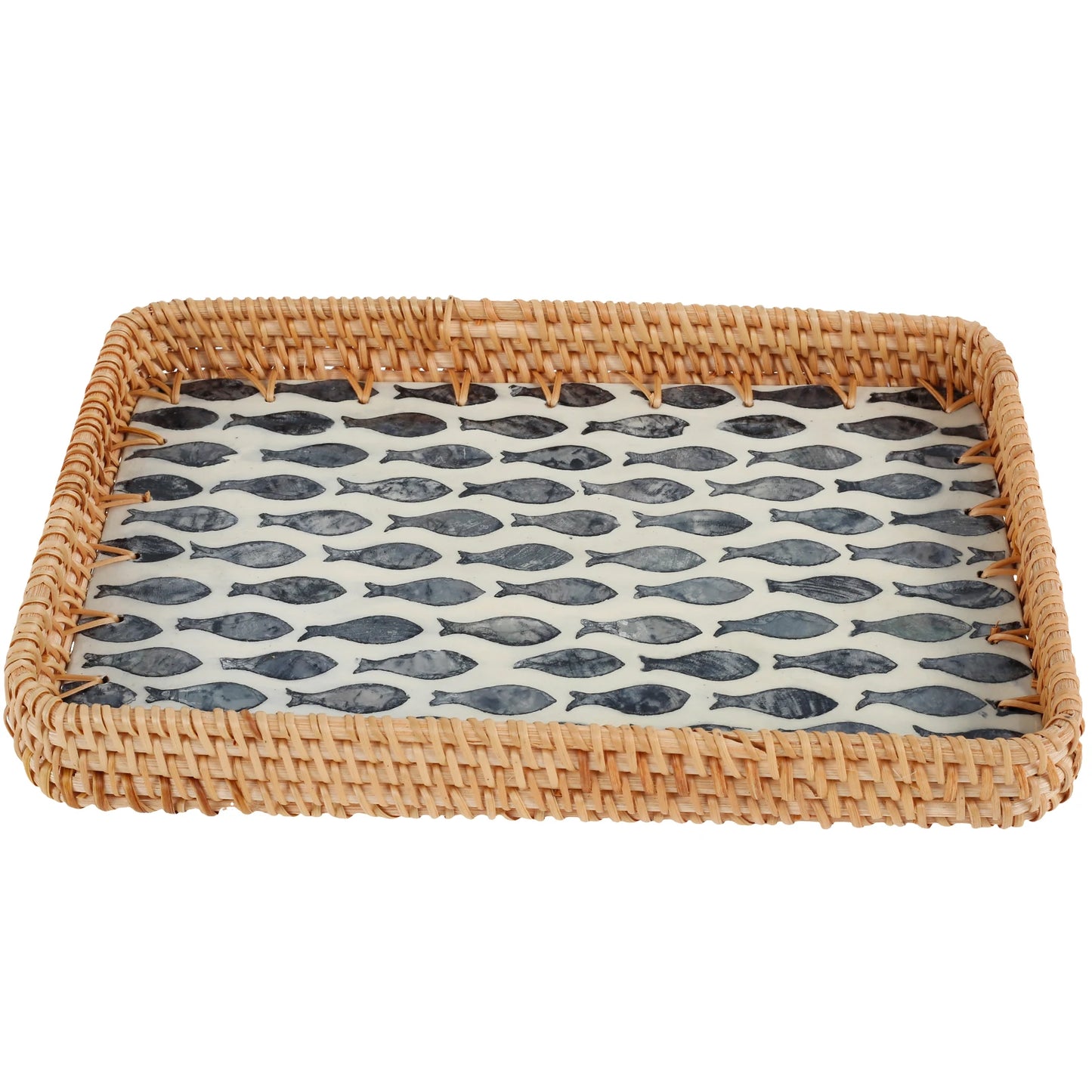 Boho Rattan Food Tray Handwoven Rectangle/Round Decorative Rattan Basket Multifunction Fruit Snack Basket Home Kitchen Supplies