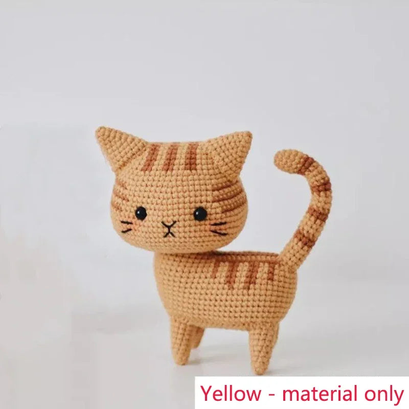 Beginners Handmade Crochet Diy Cat Material Bag Unpack Boredom By Hand Knitting Diy Wool Crochet Cute Cat Pendant Keychain