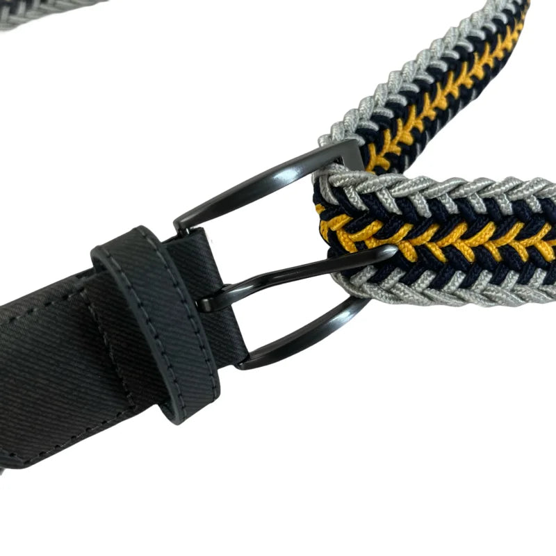 Braided Stretchy Golf Belt for Men and Women Colorful Canvas Elastic Belt for Casual Pants and Jeans