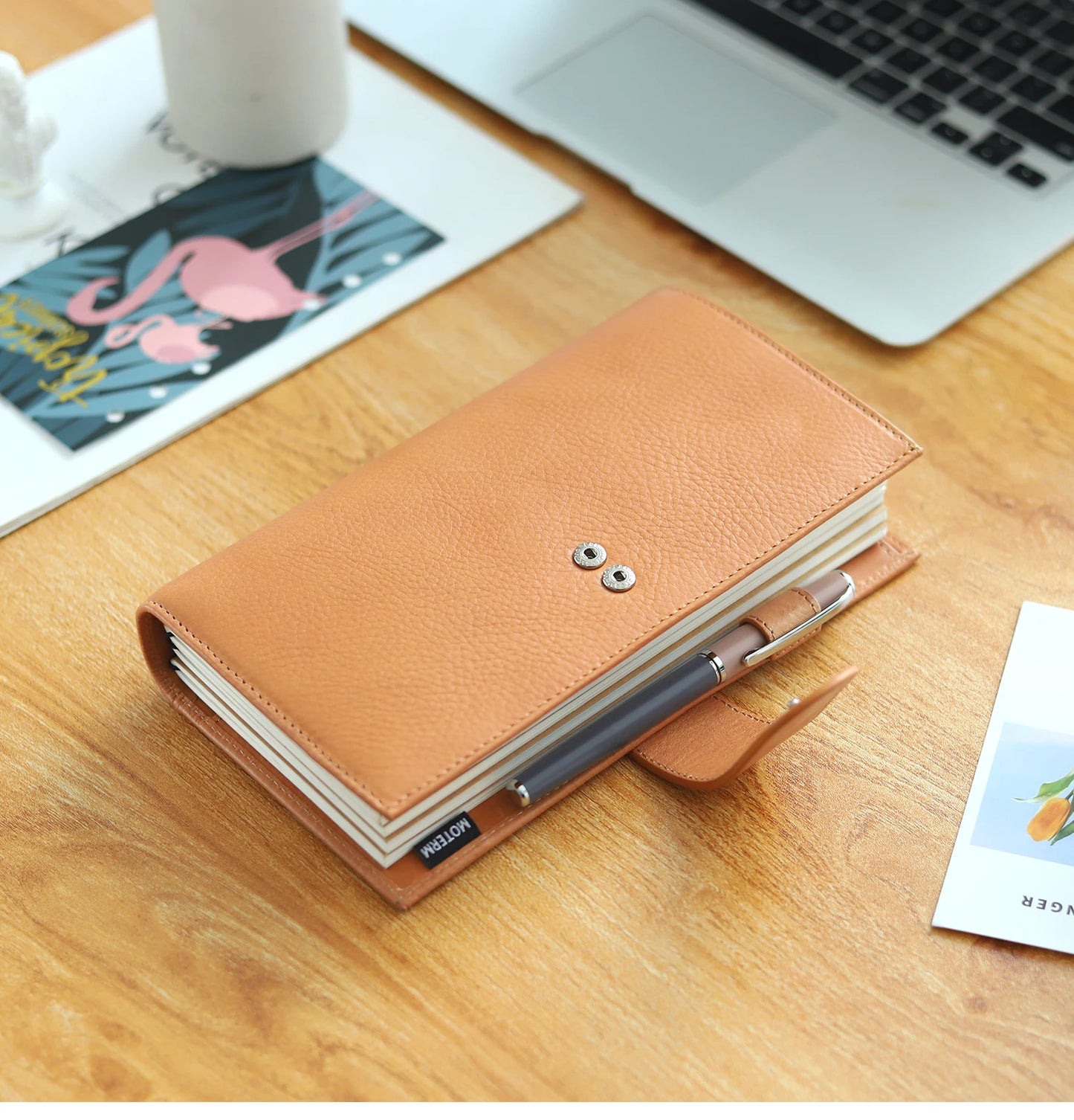 Moterm Travel Notebook Journal Companion Standard Planner Vegetable Tanned Leather Genuine Cowhide Organizer Diary