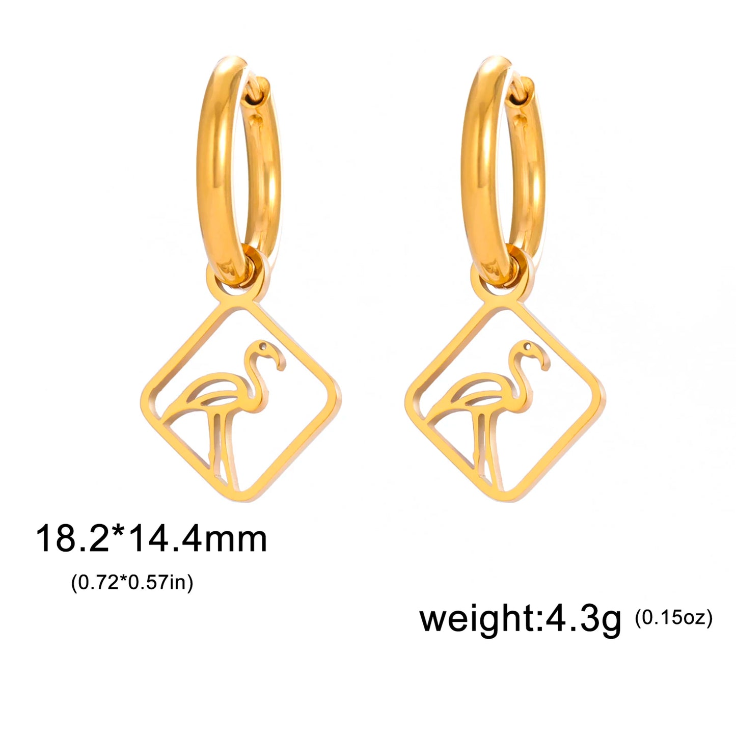 Unift Tiny Horseshoes Hoop Earrings for Women Stainless Steel Rhombus Earrings Fashion Sporty Cowboy Horse Girl Jewelry Gift