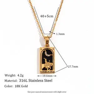 E.B.belle one piece Original Design Tarot Star Moon Sun Lovers Pendant O-chain Necklace new in Stainless steel jewelry Ali