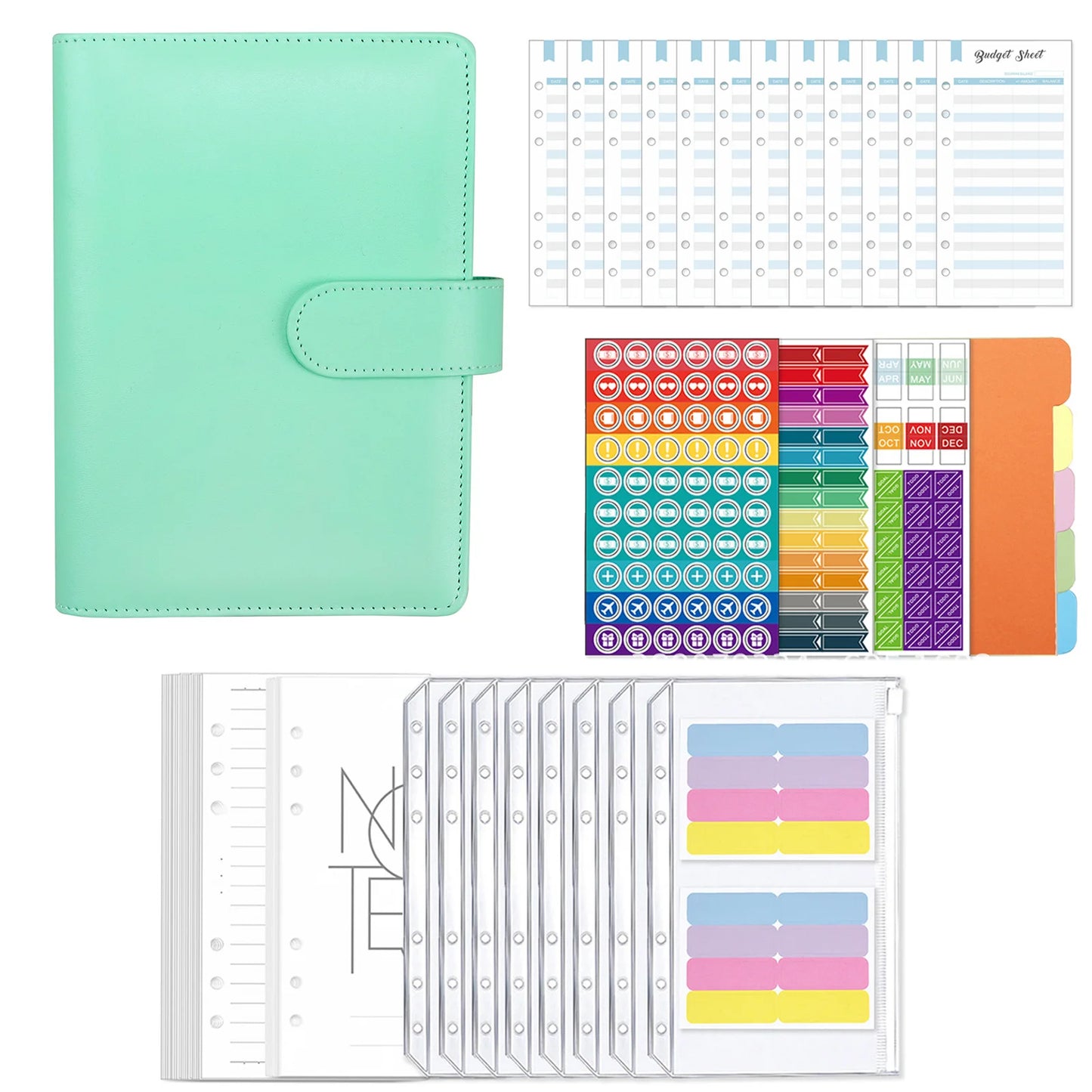 A6 Binder Budget Book A6 Cash Envelope Budget Binder Budget Planner Organizer With 6 Circle Binder Cover