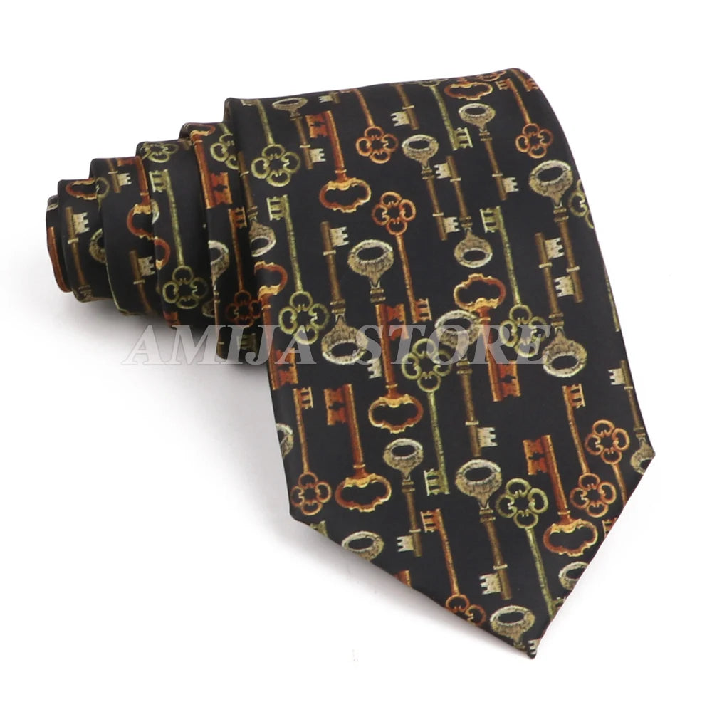 Vintage Imitation Silk Ties Men's Fashion 8cm Graffiti Painting Floral Necktie For Men Wedding Business Soft Printing Tie Wed Gi