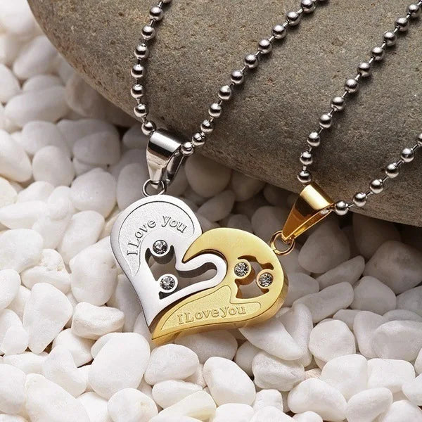 2Pcs European Sliver Plated Key Pendant Necklaces For Womens Lover Couple Jewelry Broken Heart Necklace Valentine Gift N3 Valentines