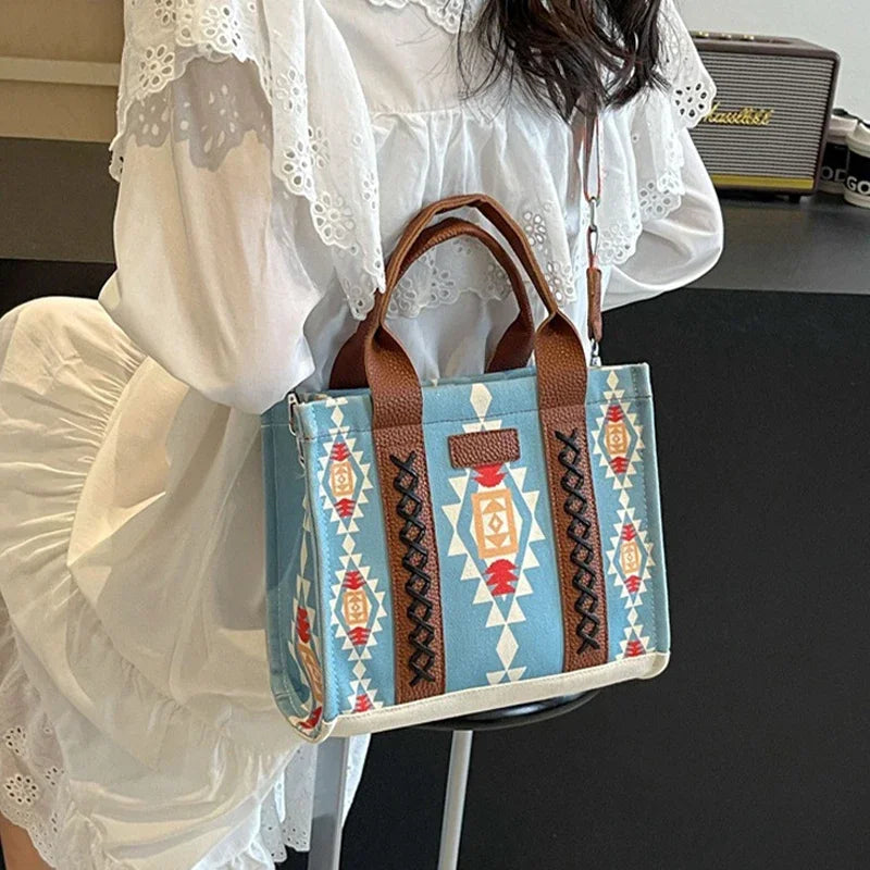 Luxury Designer Handbag for Women Shoulder Messenger Sacs Female Cotton and Linen Print Bohemian Handbag New Small Tote Bags