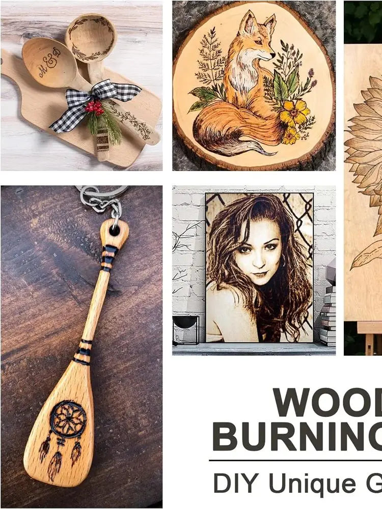 Professional Wood Burning Tool Kit - Adjustable 60W Pyrography Pen with Replaceable Tips for Carving, Engraving, Soldering