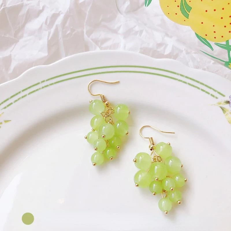 Серьги Женские Fashion Grape Earrings For Women Simple Cute Fruit Drop Dangle Hook Earring Party Trendy Jewelry Accessories Gift